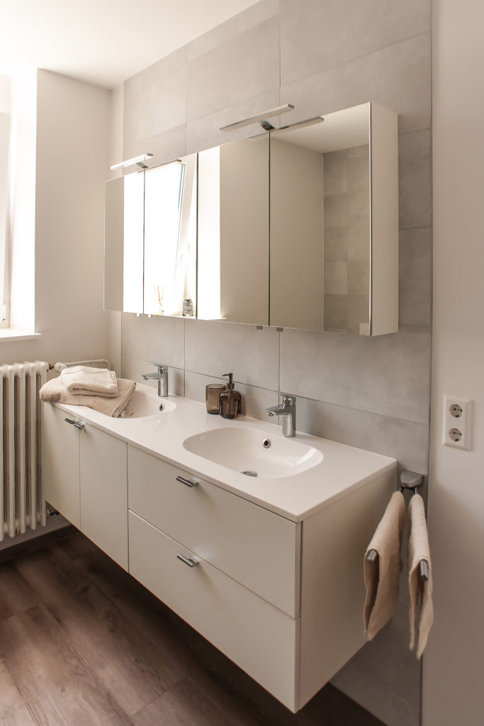 salle de bain de la résidence de coliving belaire à luxembourg