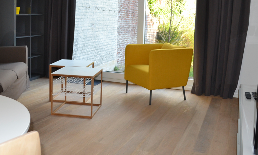 salon avec vue sur jardin dans une residence flexiroom