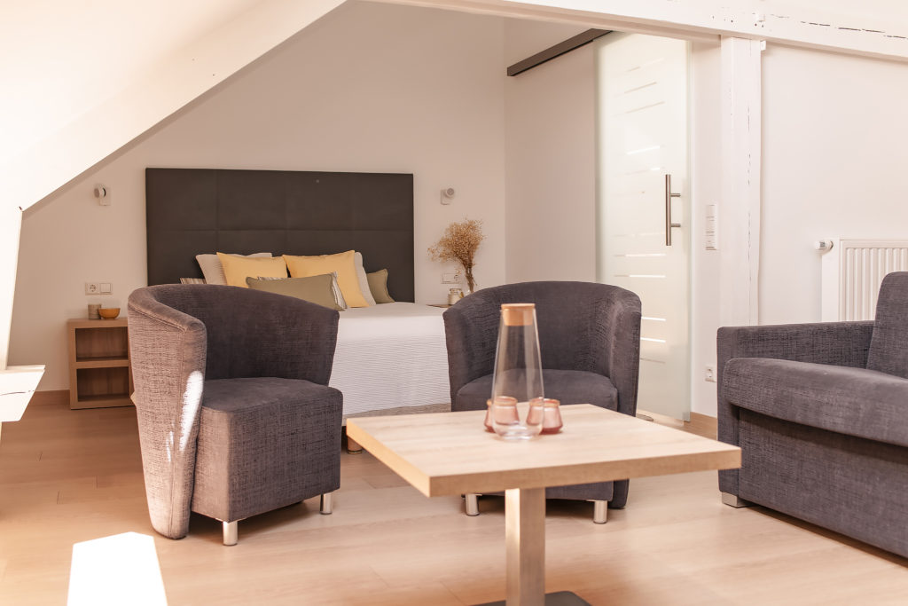 salon du studio de la résidence de coliving belair à Luxembourg