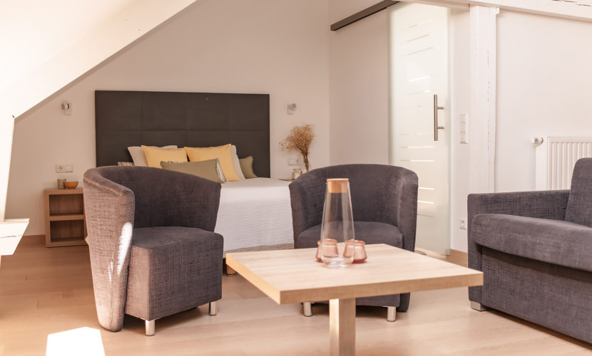 salon du studio de la résidence de coliving belair à Luxembourg