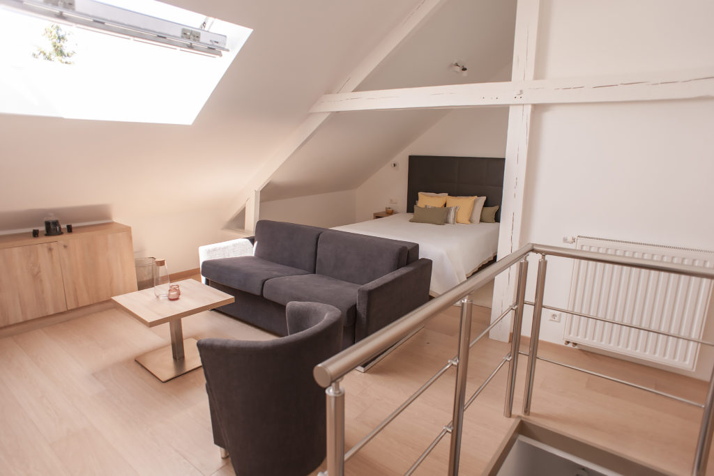 salon du studio de la résidence de coliving belair à Luxembourg