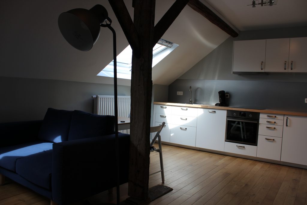cuisine equipee dans un logement en coliving