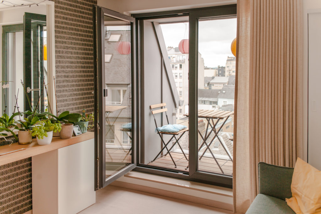 terrasse studio de la residence de coliving flexiroom au luxembourg